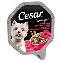 Cesar Cuisine Landstoofpotje met rundvlees, noedels en wortelen natvoer voor volwassen honden - 4,2 kg