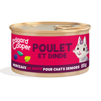 Edgar & Cooper Senior graanvrij natvoer voor katten met kip en kalkoen - 510 gram