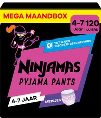 Pampers Ninjamas nachtluiers meisjes 4-7 jaar - 120 stuks