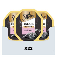 Sheba Finesse Mousse zalm natvoer voor volwassen katten - 1,87 kg