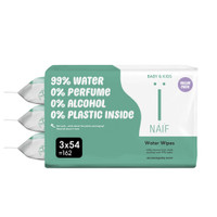 Naïf plasticvrije waterbasis babydoekjes - 162 stuks