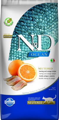 Farmina N&D Ocean Sterilised haring & sinaasappel kattenbrokken - 5 kg
