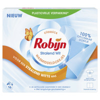 Robijn Wasmiddeldoekjes Stralend Wit - 16 wasbeurten
