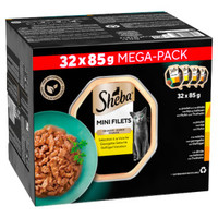 Sheba Filets Mini Filets Gevogelte Selectie in saus natvoer voor volwassen katten - 10,88 kg