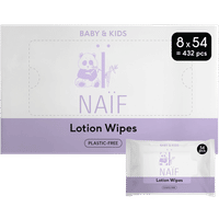 Naïf plasticvrije lotion babydoekjes - 432 stuks
