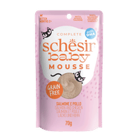 Schesir Kitten Baby Mousse Zalm & Kip natvoer voor katten - 70 gram