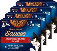 Felix Sensations Countryside Sauces Selectie natvoer voor katten - 4,08 kg