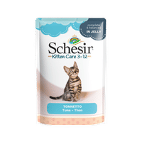Schesir Kitten Care natvoer voor katten in gelei met tonijn - 85 gram