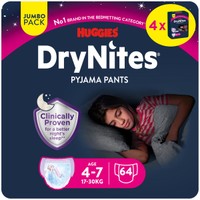 Huggies DryNites nachtluiers voor meisjes 4-7 jaar - 64 stuks
