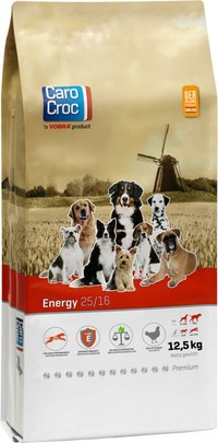 Carocroc Energy Premium 25/16 hondenbrokken voor volwassen honden - 12,5 kg
