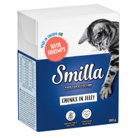 Smilla Fine Menu hapjes in gelei met garnalen, natvoer voor volwassen katten - 18 kg