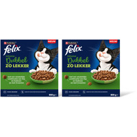 Felix Dubbel zo lekker kip en kalkoen kattenbrokken voor volwassen katten - 2 stuks