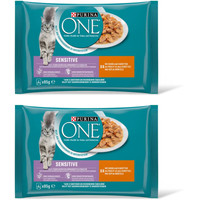 Purina ONE Sensitive met kip en wortels natvoer voor katten - 4 kg