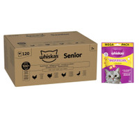 Whiskas 7+ gevogelteselectie in gelei senior natvoer voor katten - 10,38 kg