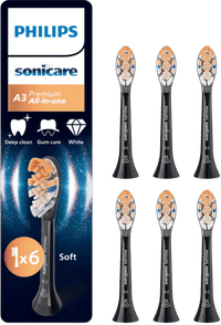 Philips Sonicare Premium All-in-One zwarte opzetborstels - 6 stuks