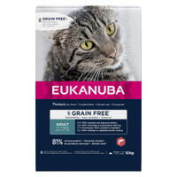 Eukanuba Grain Free Adult rijk aan zalm kattenbrokken - 10 kg