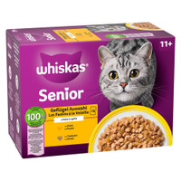 Whiskas Senior 11+ gevogelteselectie in gelei natvoer voor katten - 1,02 kg