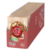 Purina One Mini Active rundvlees & wortelen natvoer voor volwassen honden - 2,21 kg