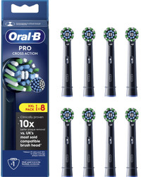 Oral-B Pro CrossAction zwarte opzetborstels - 8 stuks