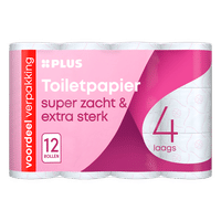 PLUS Classic toiletpapier 4-laags - 12 rollen