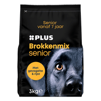 PLUS Brokkenmix senior gevogelte & rijst hondenbrokken - 3 kg