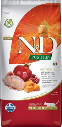 Farmina N&D Pumpkin gesteriliseerde kwartel kattenbrokken - 5 kg