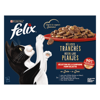Felix Heerlijke Reepjes Farm Selectie natvoer voor katten - 12 stuks