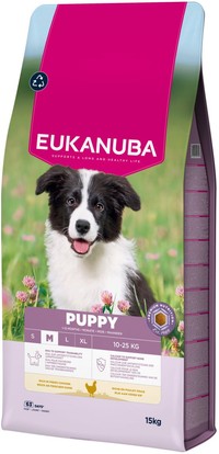 Eukanuba Life Care Puppy voor middelgrote rassen kip hondenbrokken - 15 kg