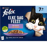 Felix Elke Dag Feest Senior Mix Selectie in Gelei natvoer voor katten - 1,02 kg