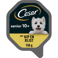 Cesar Senior 10+ kip en rijst natvoer voor honden - 150 gram