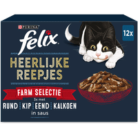 Felix Heerlijke Reepjes Farm Selectie natvoer voor katten - 960 gram