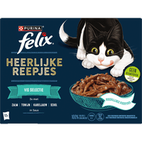 Felix Heerlijke Reepjes visselectie natvoer voor volwassen katten - 960 gram