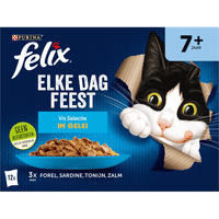 Felix Elke Dag Feest senior visselectie in gelei natvoer voor katten - 1,02 kg