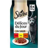 Sheba Délices du Jour Traiteur Selectie in saus natvoer voor volwassen katten - 300 gram