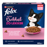 Felix Elke Dag Feest Junior kip, kalkoen, melk en groenten kattenbrokken - 4 kg