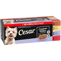 Cesar Senior 10+ portiezakjes in gelei natvoer voor honden - 4 kg
