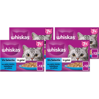 Whiskas 7+ visselectie in gelei natvoer voor katten - 4,08 kg