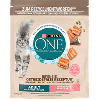 Purina One Graanvrij, rijk aan zalm, volwassen kattenbrokken - 600 gram
