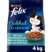Felix Dubbel Zo Lekker met zalm, zeevis en rode biet kattenbrokken voor volwassen katten - 4 kg