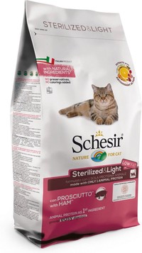 Schesir Sterilized & Light volwassen ham kattenbrokken - 10 kg