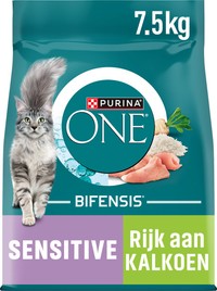 Purina One Sensitive Adult kalkoen kattenbrokken - 7,5 kg
