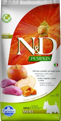 Farmina N&D Pumpkin Adult Mini Appel Pompoen Wildzwijn hondenbrokken - 7 kg