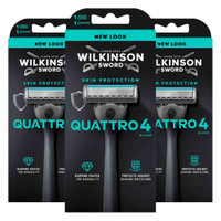 3 stuks Wilkinson Quattro scheersysteem + navulmesjes