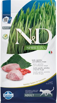 Farmina N&D Spirulina kattenbrokken voor volwassen katten - lam - 1,5 kg