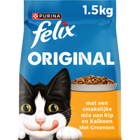 Felix Original Gevogelte Selectie kip en kalkoen met groenten kattenbrokken - 1,5 kg
