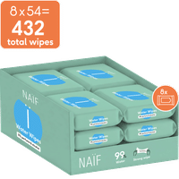 Naïf Plasticvrije Water babydoekjes - 432 stuks