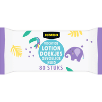 Jumbo vochtige lotion babydoekjes voor de gevoelige huid - 80 stuks