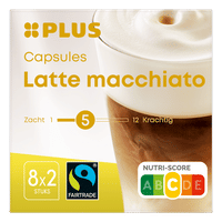 Plus Latte Macchiato koffiecups - 16 stuks