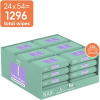 Naïf plasticvrije lotionbabydoekjes - 1296 stuks
