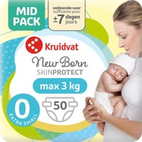 Kruidvat NewBorn extra klein maat 0 luiers midpack - 50 stuks